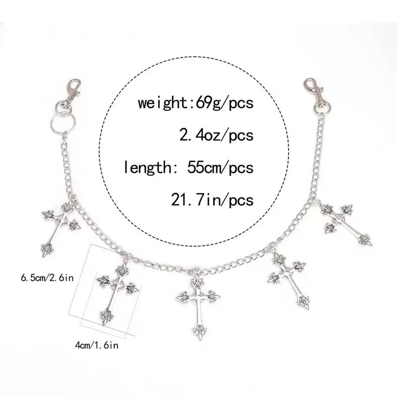 Fashion Cross Metal Belts Women Vintage Waist Chain Pendant Waist Belts Dress Jeans 1 Pc