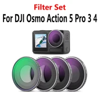ND CPL Lens Filter For DJI OSMO Action3 4 5 Pro Action Camera Accessories UV ND8 ND16 ND32 Lens Filter Set Aluminium Alloy Frame 6