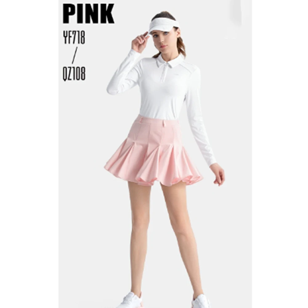 PGM Golf Clothing Women's Summer Sports A-line Puff Pleated Short Skirt Sports Ruffle High Waist Skirt Golf Tennis Wear