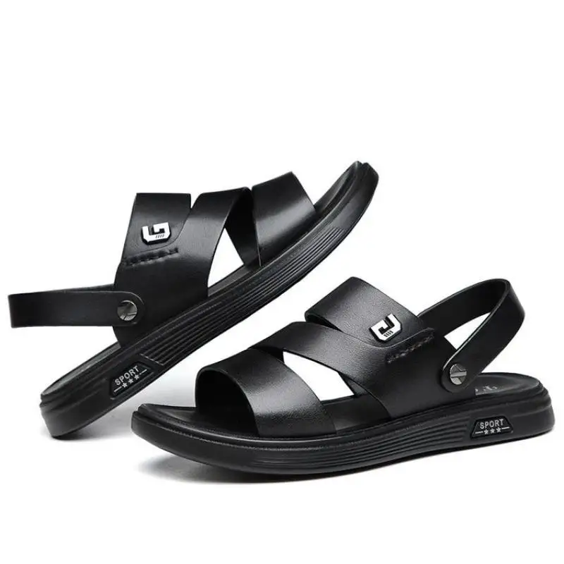 Genuine Leather Sandals 2022 Cow Leather Slippers Adult Thick-Soled Beach Casual Shoes Non-Slip Open Toe Male sandals zapatillas