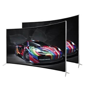43 Inch LED Curved Screen Smart TV OEM LCD Television 50 55 65 Inch 4K UHD Curved Digital DVB-T2S2 Wifi Tempered Glass Android