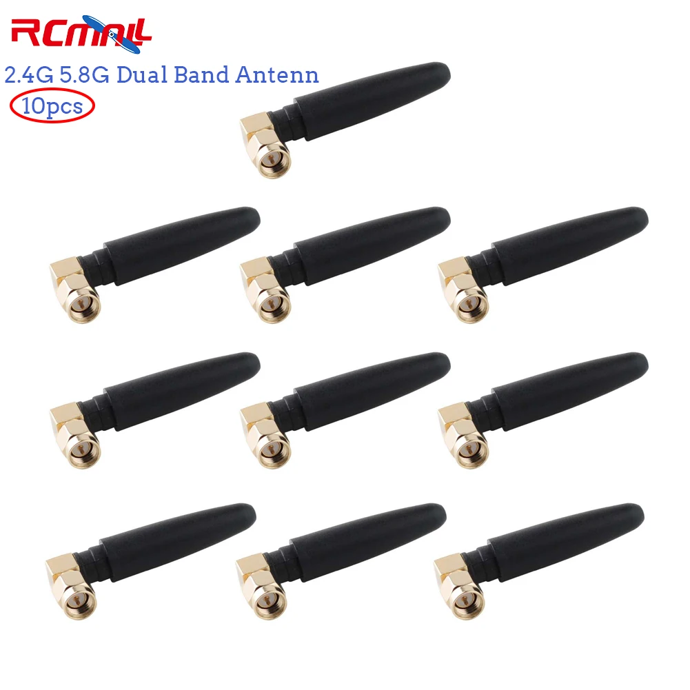 

10PCS 2.4G 5.8G Dual Band Antenna Small Mini 5CM 3dBi SMA Male for Router PC Wi Fi FPV TX Transmitter Security IP Camera