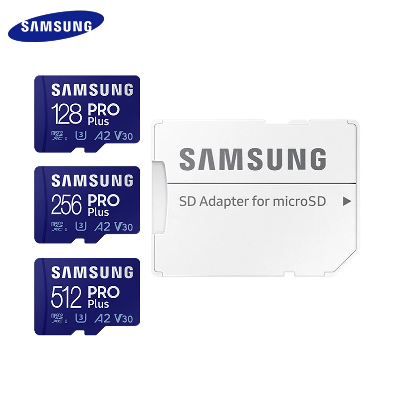 

Оригинальная Micro SD-карта SAMSUNG PRO Plus, 512 ГБ, 256 ГБ, 128 ГБ, A2 V30, карта памяти с адаптером для смартфона, экшн-камеры, дрона