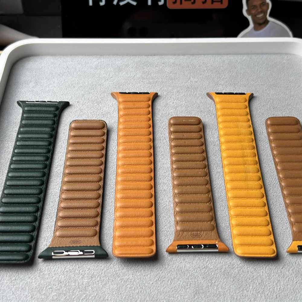 รูปสินค้า สายหนังแท้ Apple Watch สายแม่เหล็ก รองรับหลายขนาด