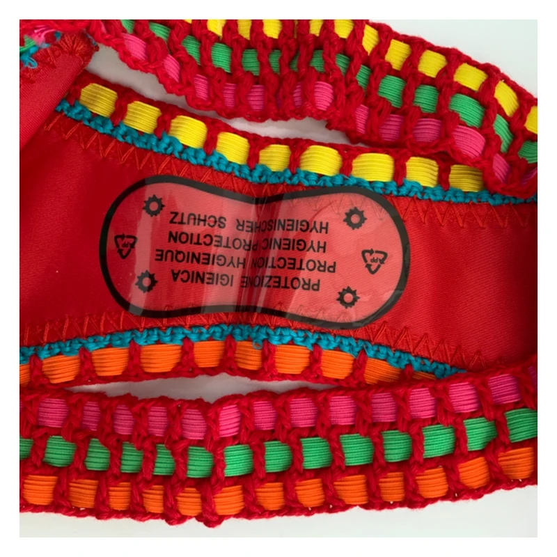 Handmade Crochet Bikini - Women's Two Piece Swimwear, Elastic Triangle Top & Low-Rise Bottoms