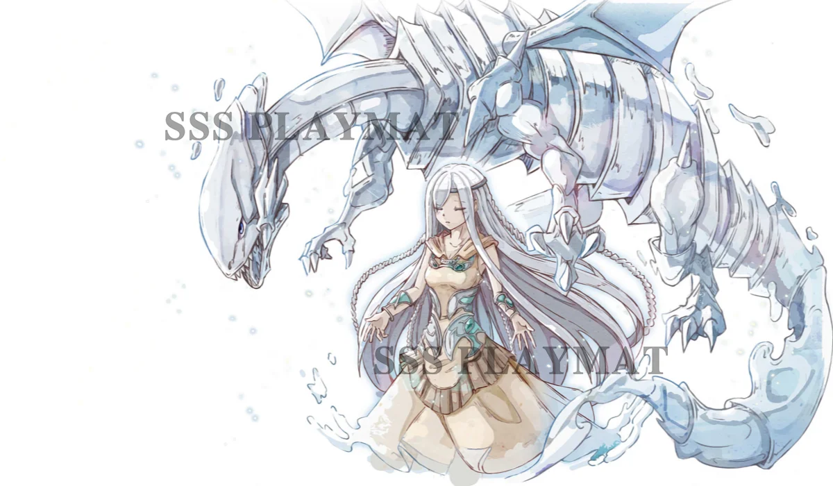 YuGiOh Blue-Eyes White Dragon TCG Mat Maiden with Eyes of Blue