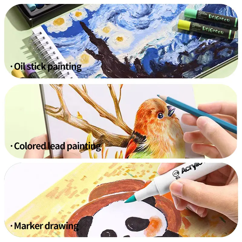 Delgreen Oil Pastel Sketch Painting Book 5