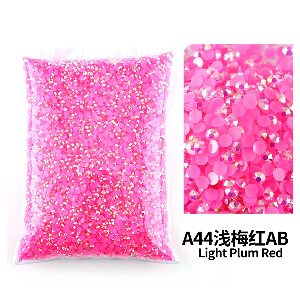 Bulk Wholesale Jelly Color AB Transparent Faceted FlatBack Resin Rhinestones for Nail Art & Garment Decoration
