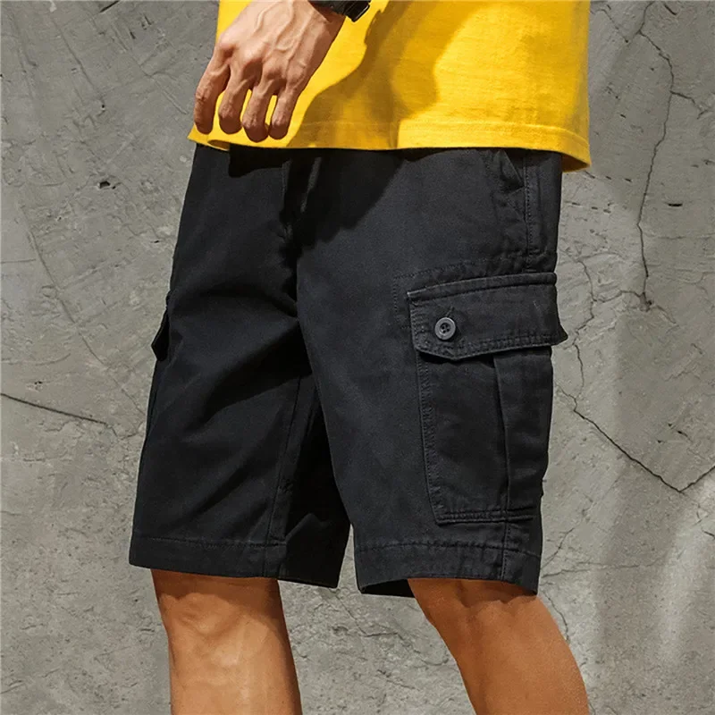 Summer all-cotton new shorts, men's camouflage camouflage casual multi pocket shorts, street hip-hop tactical shorts men shorts