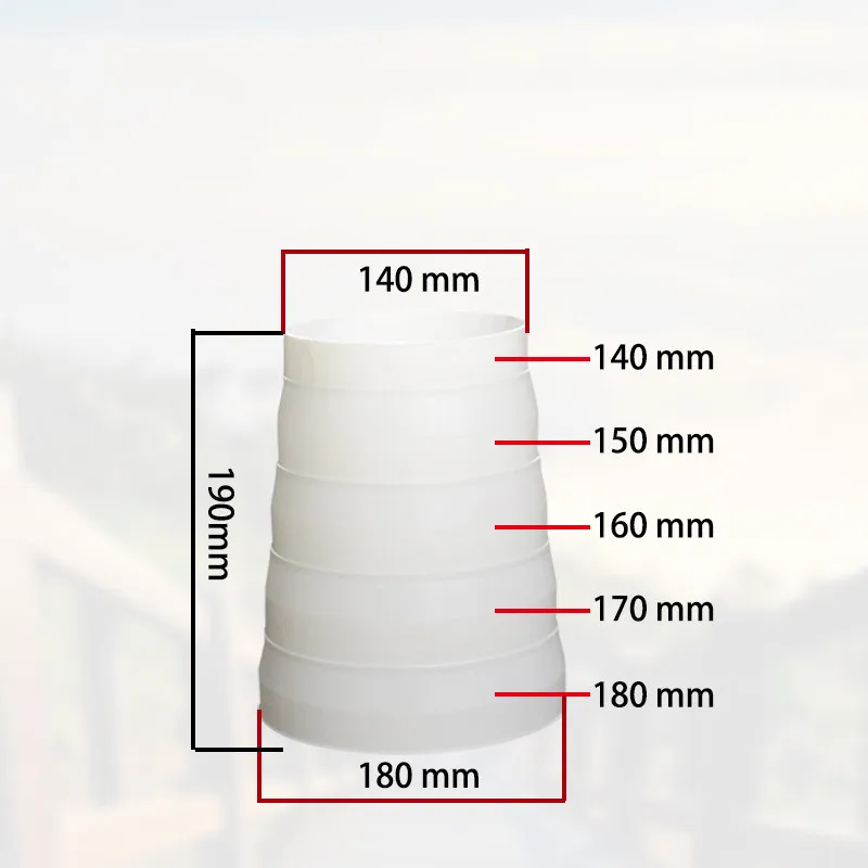 Universal Plastic Exhaust Hose Adapter with Check Valve for Air Ventilation Systems (80-200 mm)