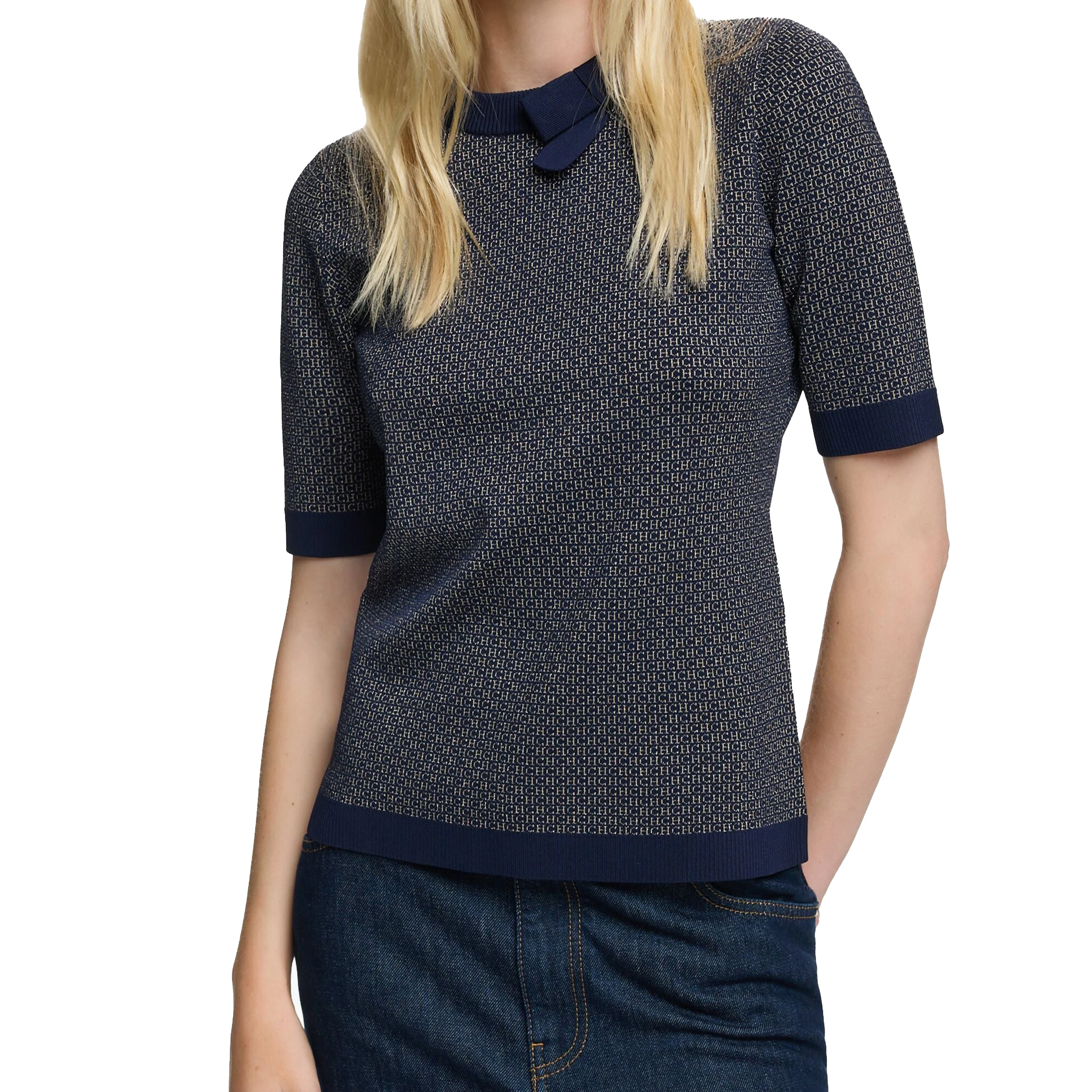 CHCH المرأة بلوفر مغزول موضة كم قصير المرقعة سترة...