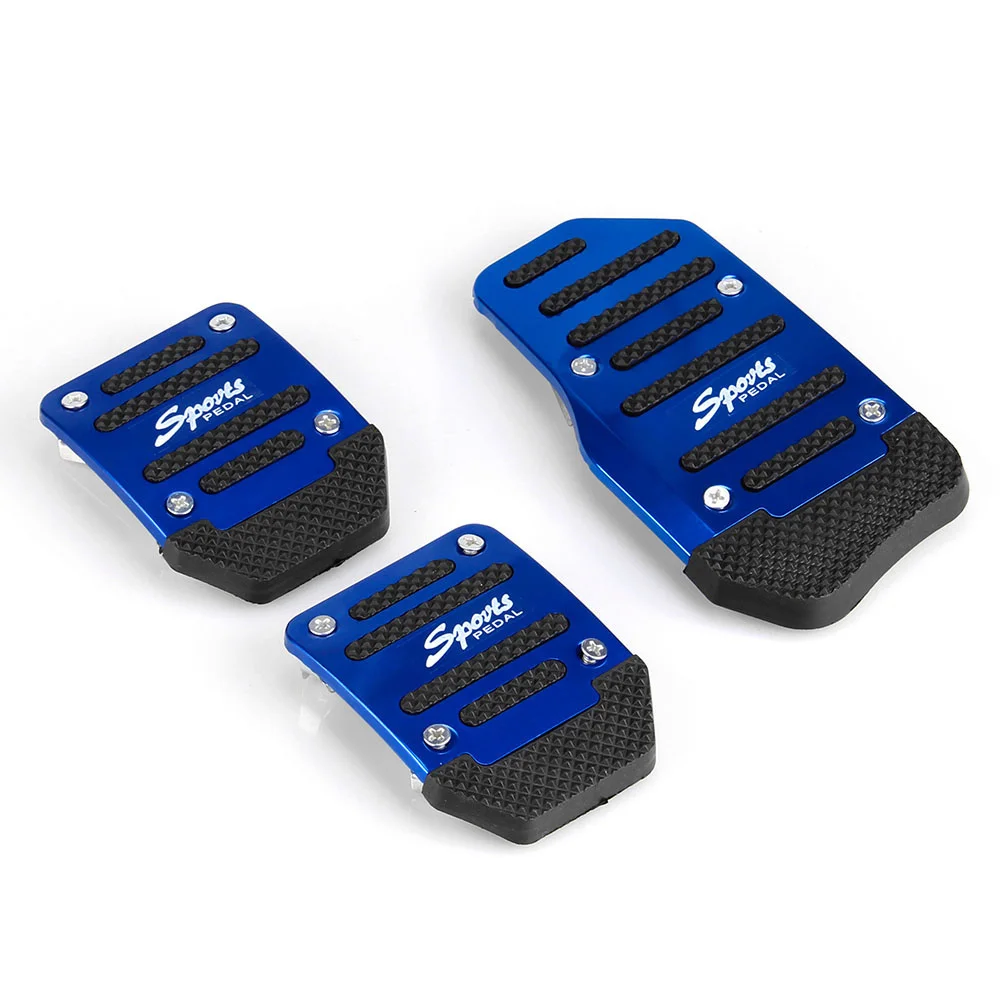 3pcs/set Universal Aluminum Manual Transmission Nonslip Car Pedal