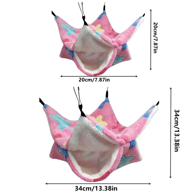 Warm Plush Hamster Hammock Small Animal Double-layer Thicken Sleeping Bag Nest Pets Rat Squirrel Hanging Cage House 6