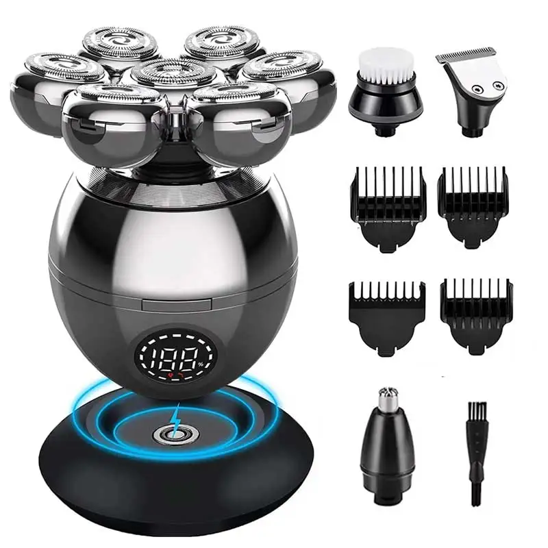 Electric Shaver 7D Floating Cutter Head Base Charging Portable Men Beard Trimmer Clipper Skull Shaver Waterproof