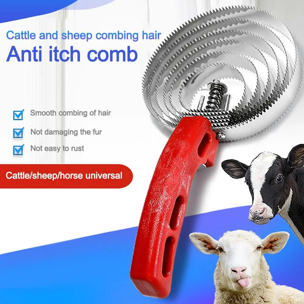 4/5/6-Circles Curry Comb Metal Cow Scratching Tool Livestock Serrated Cleaning Brush Horses Groomer Scraper Cattle Horses