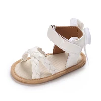 2023Cute Pre School Summer Sandals White Baptist Princess Casual Soft Rubber Sole Anti slip Single Shoes 0-18MBaby Walking Shoes 4