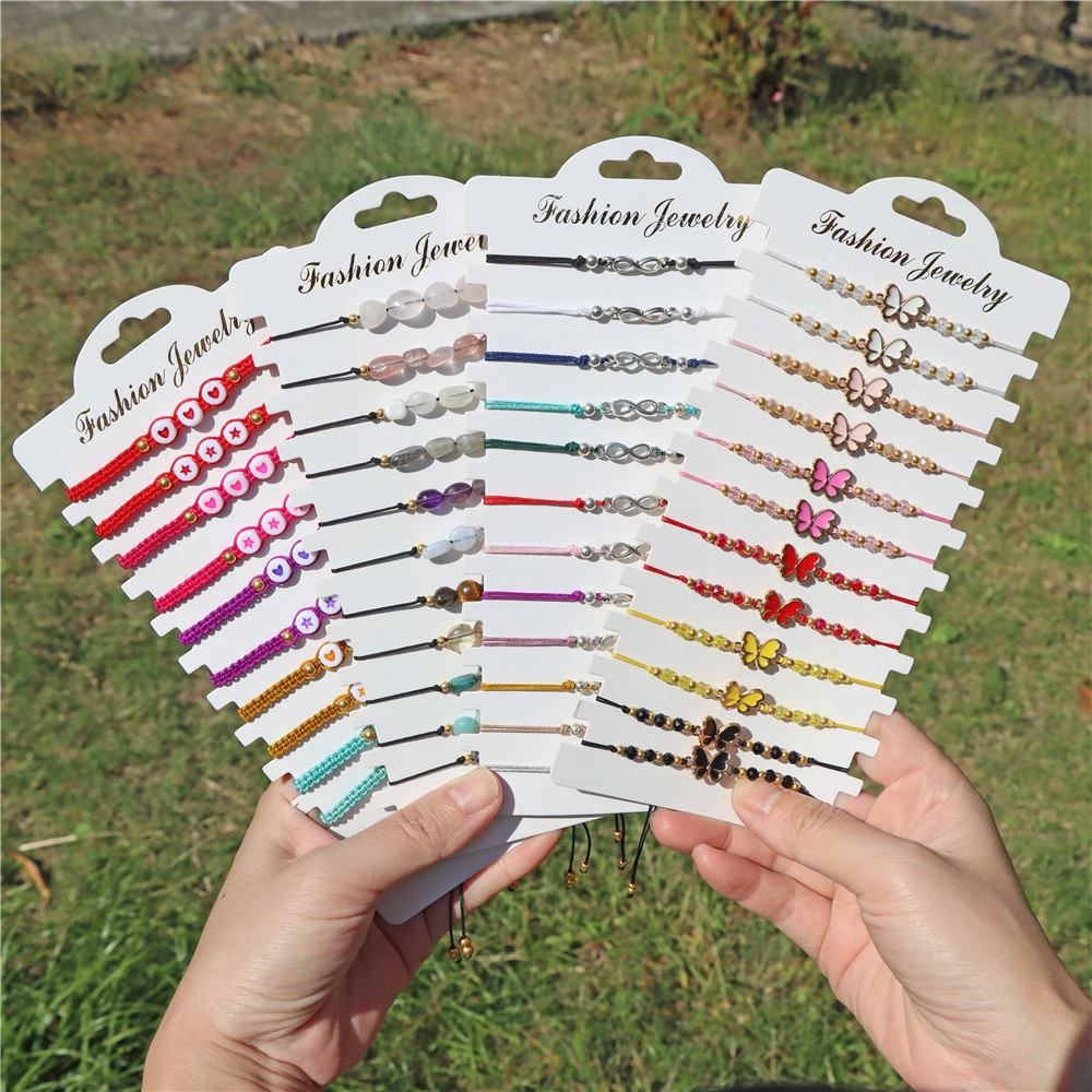 قابل للتعديل مضفر أساور مجموعة للنساء ، غير النظام...