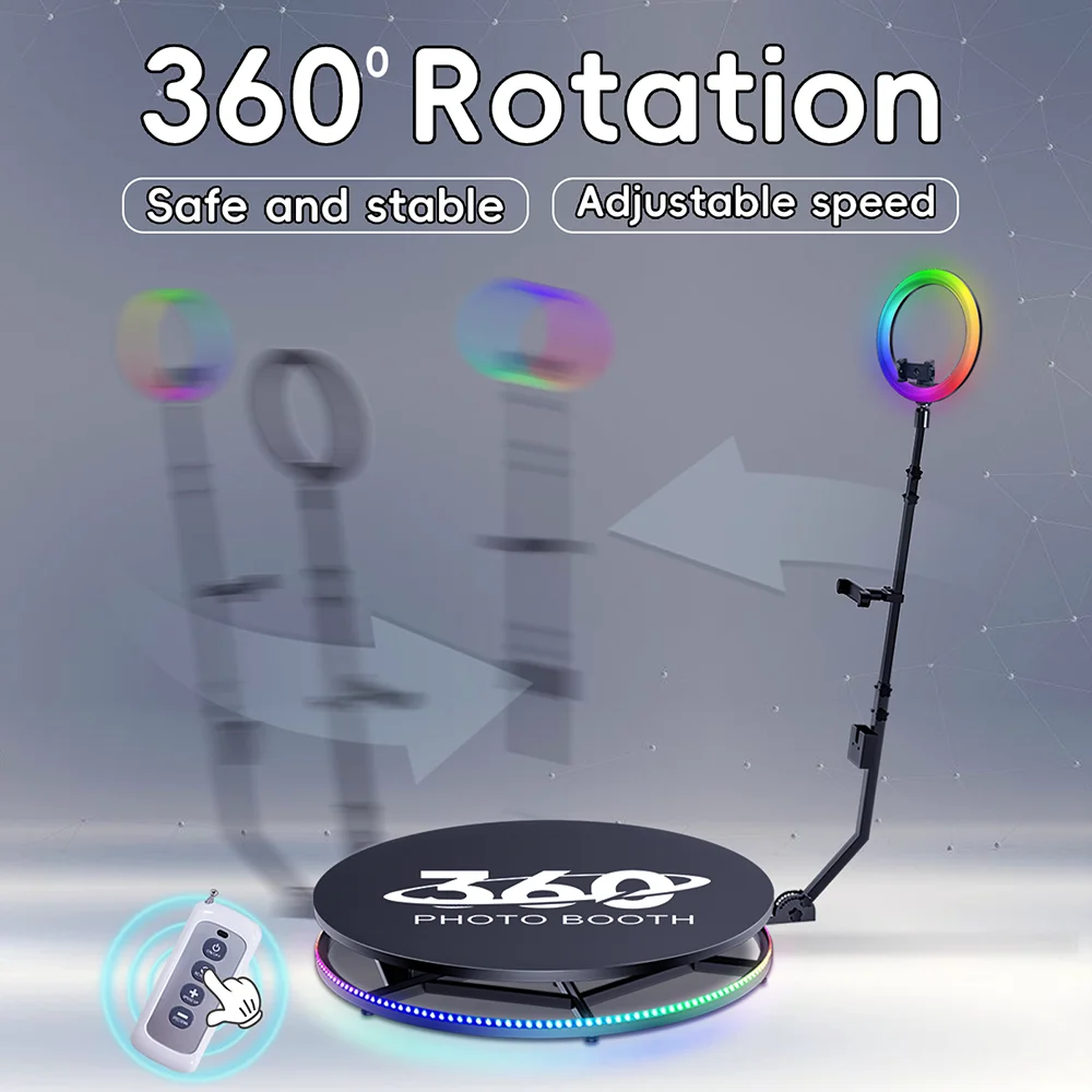 회전 사진 부스 360 카메라, 사진 부스 회전 스탠드, 360 사진 부스 자동 회전 셀카 기계, 파티용 80 90 100cm