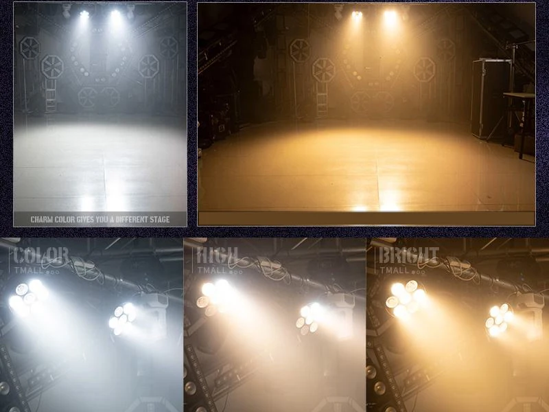 High Power 7*50W LED COB Dual Color Warm White Gloss Stage Audience Par Light DM