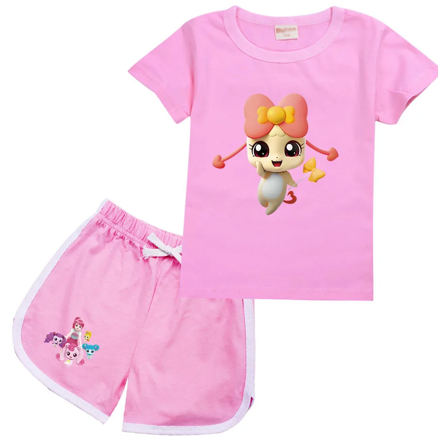 

티니핑 Catch Teenieping Clothes Kids Short Sleeve Tini Ping Tops Bottom Shorts 2pcs Sets Toddler Girls Outfits Baby Boys Sportswear