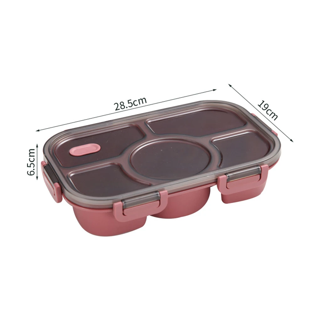 1pc 304 Stainless Steel Lunch Box With 5 Dividers And Microwaveable  Function, Portable And Thermal Insulated, Suitable For Students And Office  Workers (3 Colors Random Delivery)
