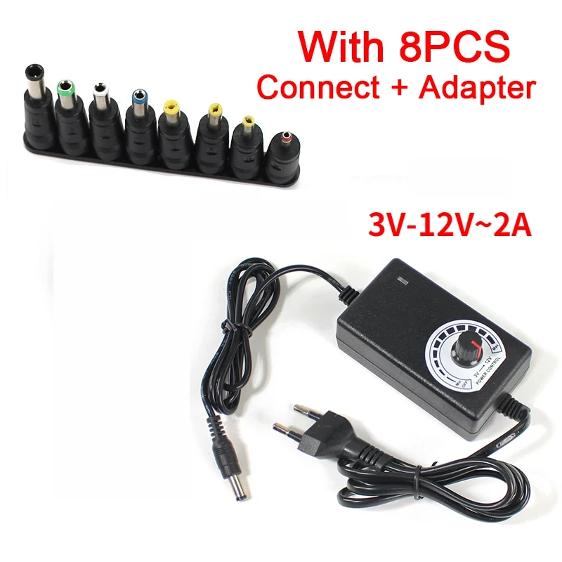 Verstelbare Voedingsadapter 3V 5V 6V 9V 12V 1a 2a Voedingsadapter Universeel 220V Naar 12V Adapter Verstelbare Oplader