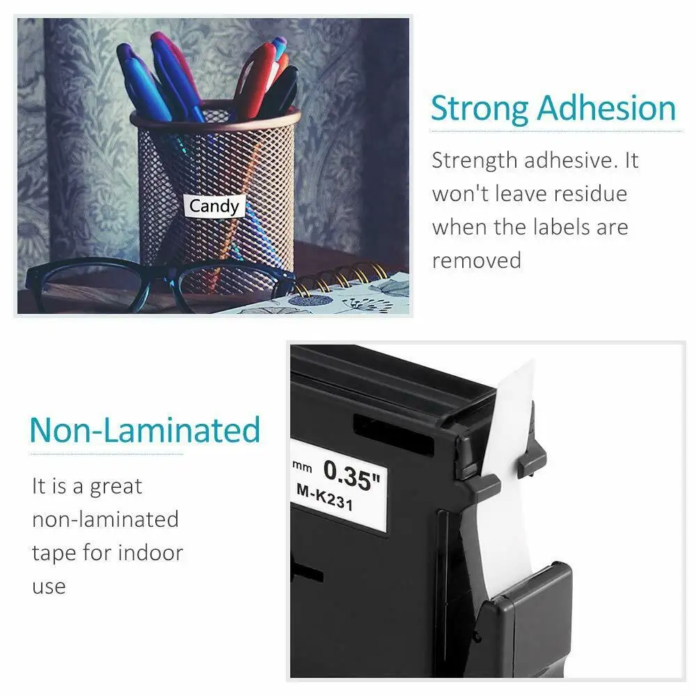 Label Tape Fimax M-K231 MK131 12mm Label Tape Compatible For Brother P-touch M Type M-K431 MK-221 MK531 731 Label Printer Pattern Ribbon