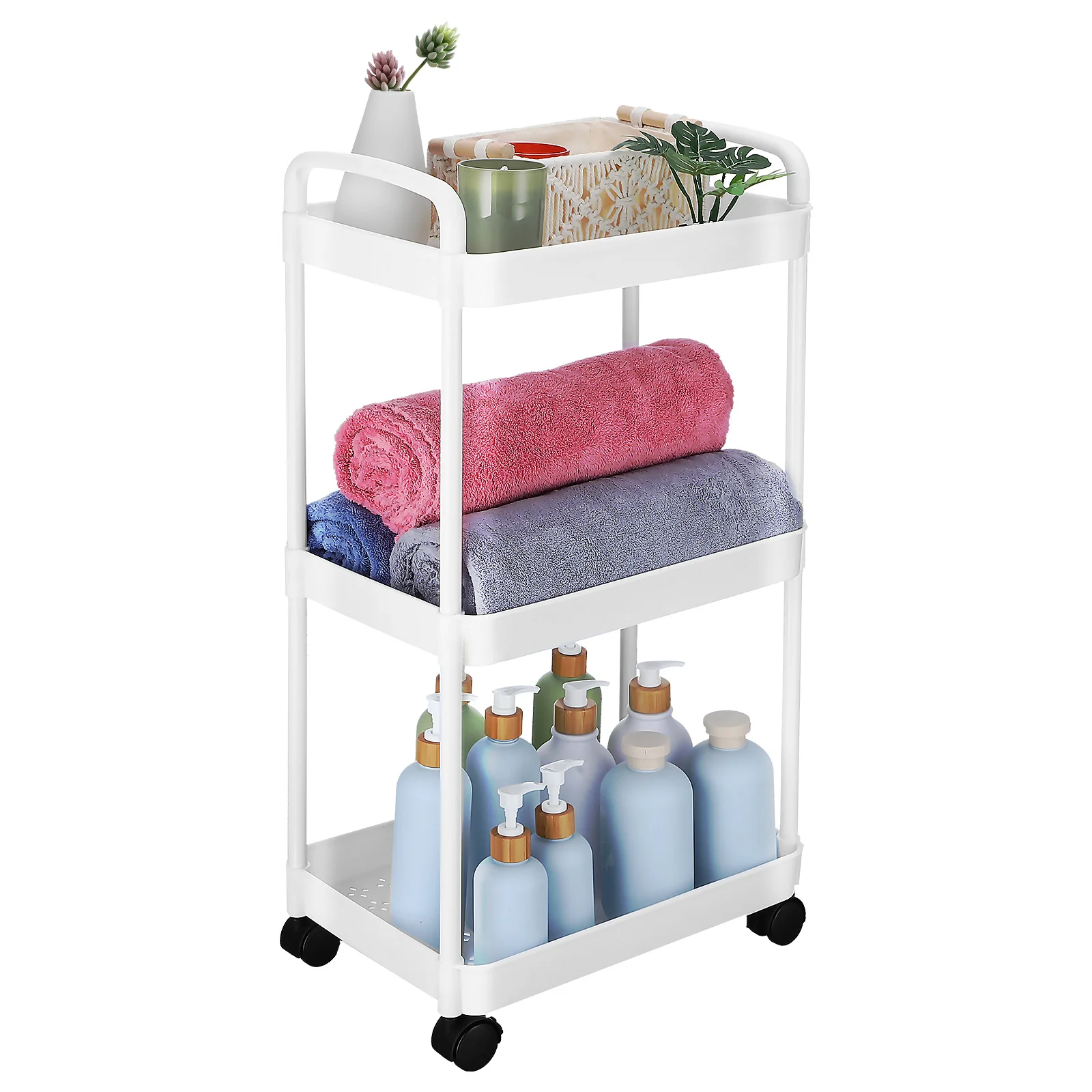 Trolley Rack Storage Drawers Wheel Wheels Rolling Cart Portable Shopping Carts