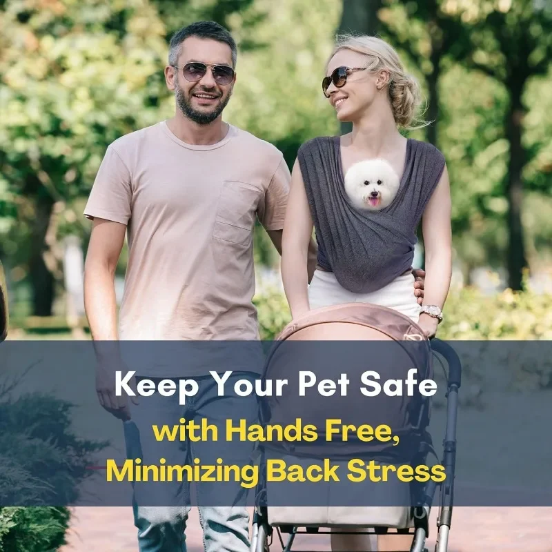 Pet Carrier Dog Carrier for Small Dogs Front Facing Dog Carrier Sling Hands Free Cat Sling Size Adjustable Soft Cotton