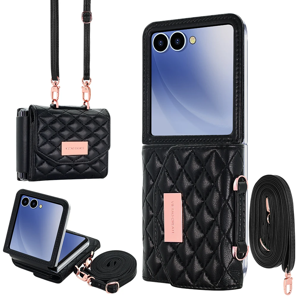 Luxury Soft PU Leather Wallet Phone Case with Crossbody Strap - Durable Protective Cover