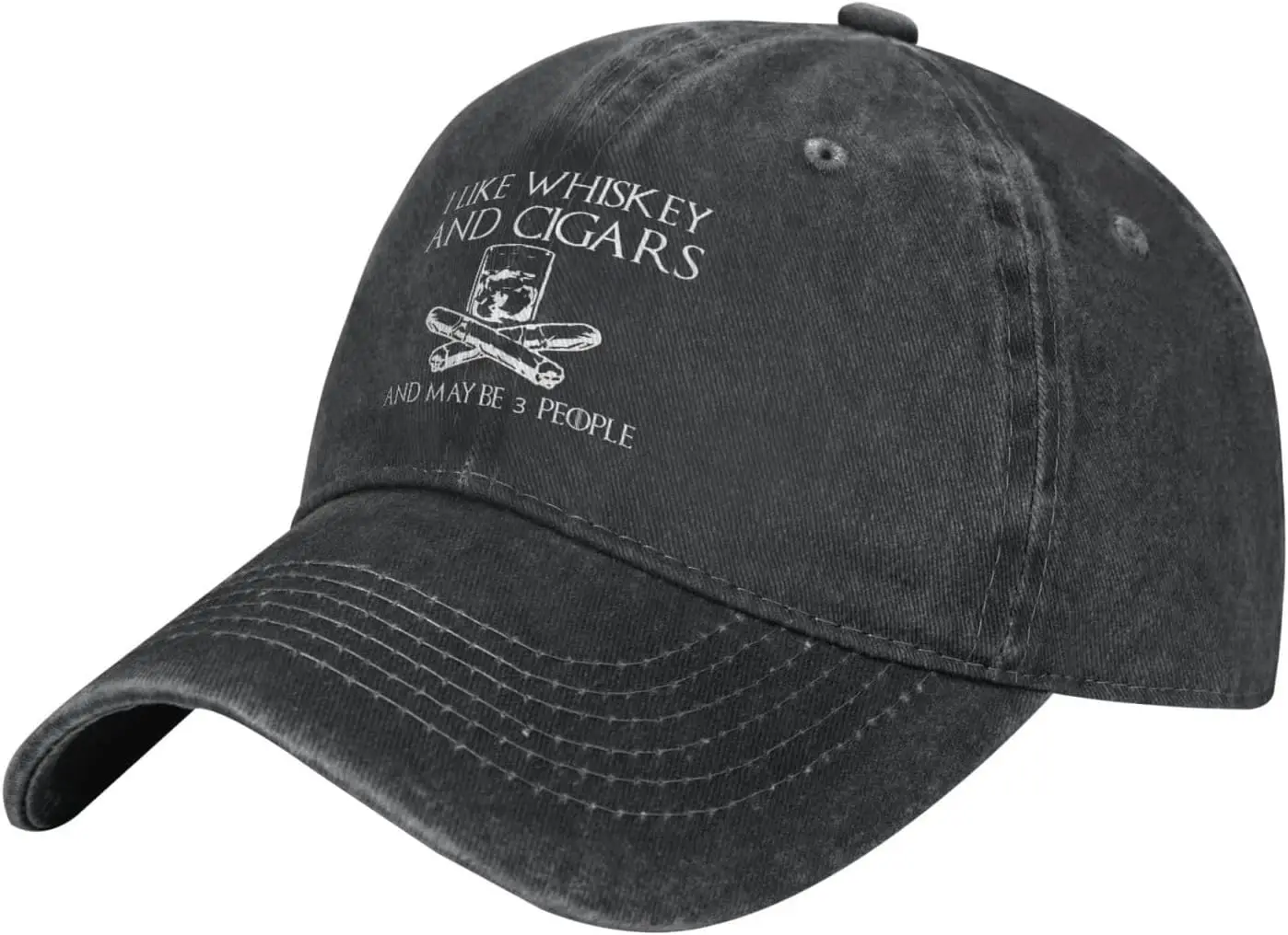 

Funny Hat I Like Whiskey and Cigars and Maybe 3 People Hat for Men Baseball Caps Adjustable Caps
