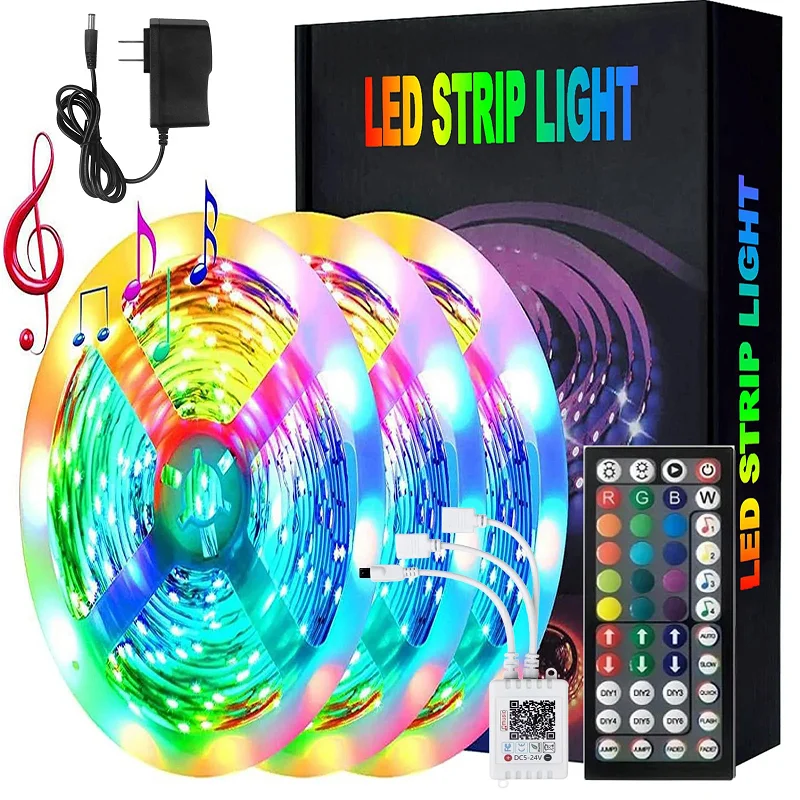 24V RGB 5050 Flexible LED Light Strip Strip Non-Waterproof Diode DC Infrared Control Light APP Control Luces Led
