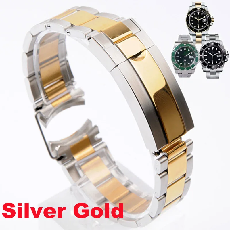 

20 21mm Watchband For Rolex SUBMARINER EXPLORER DAYTONA GMT Yacht-Master Watch Band Strap Stainless Stee Watch Bracelet Chain