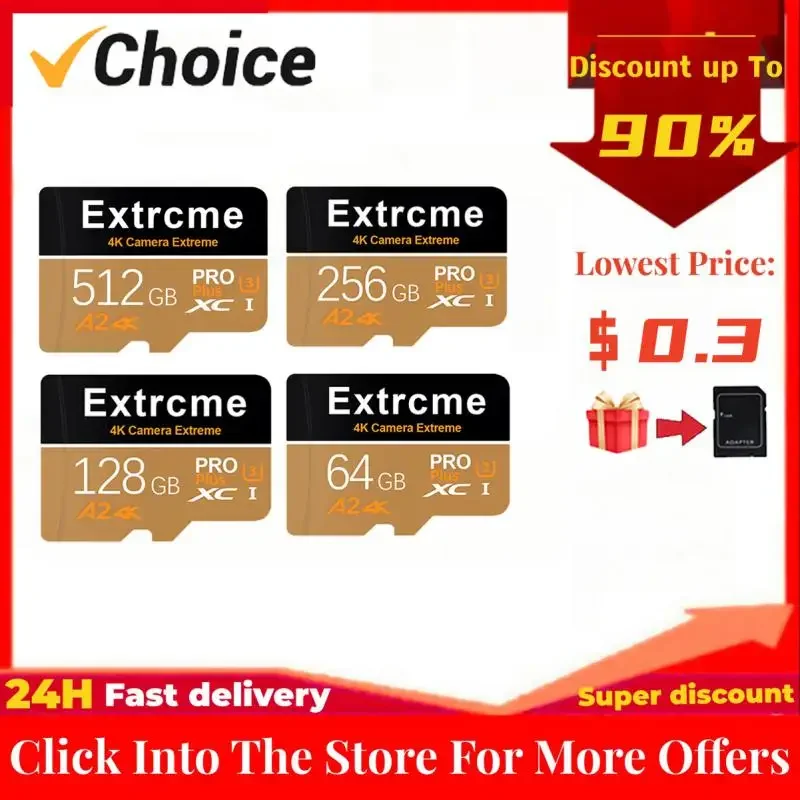 Scheda Di Memoria Ad Alta Velocità 512Gb 256Gb Flash Card Classe 10 Micro Tf Sd Card 128Gb 64Gb 32Gb Tf Flash Drive Card Adattatore Sd Gratuito