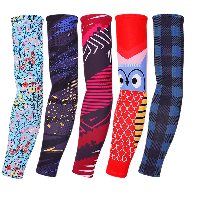 Sun Protection Arm Sleeves Basketball Sleeve Tattoo Sun Protection Running Arm Cover Ladies Arm Warmer Bicycle Cycling Cuff 2Pcs Women's Cycling Braces Gym