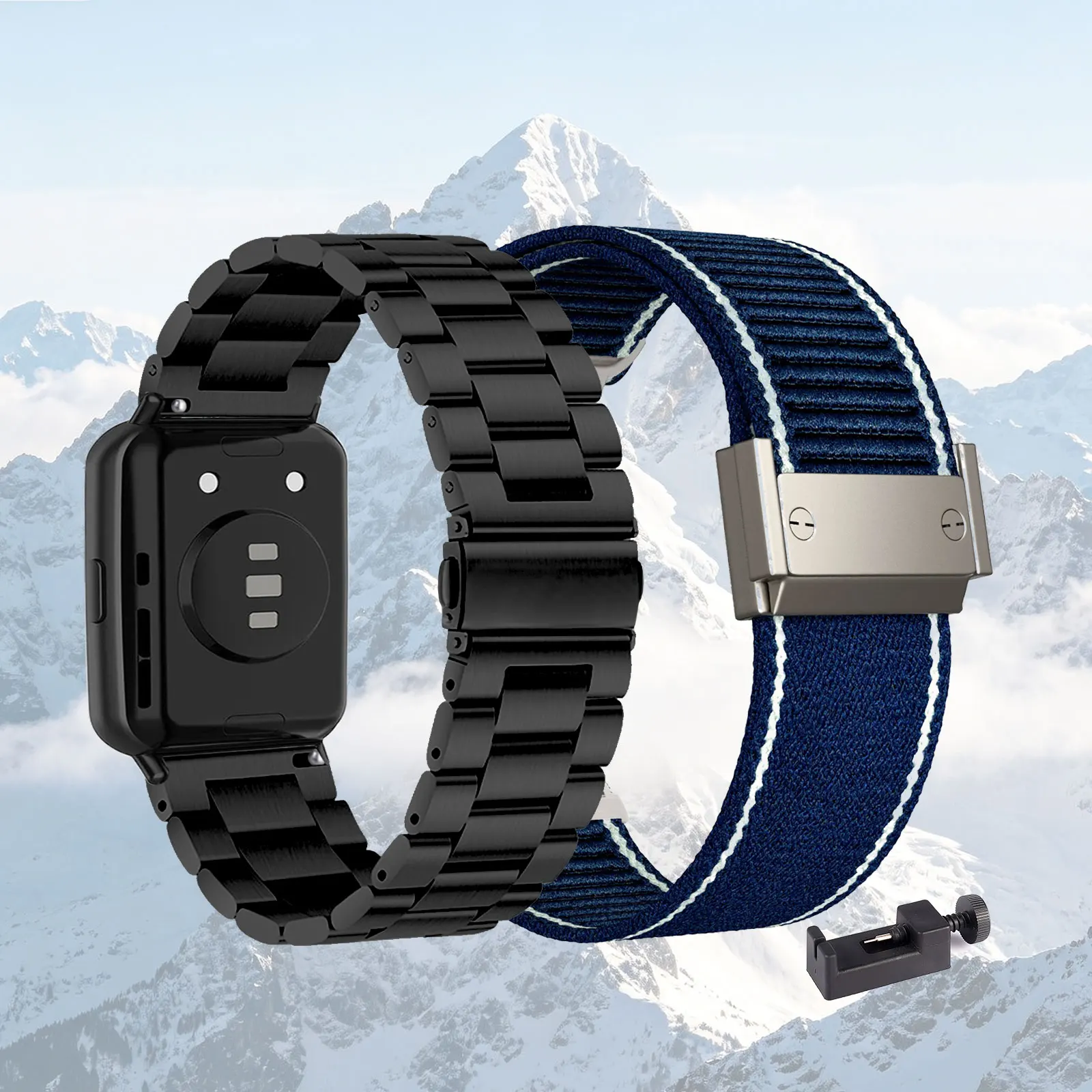 Dual Pack: Premium Metal and Nylon Watch Bands