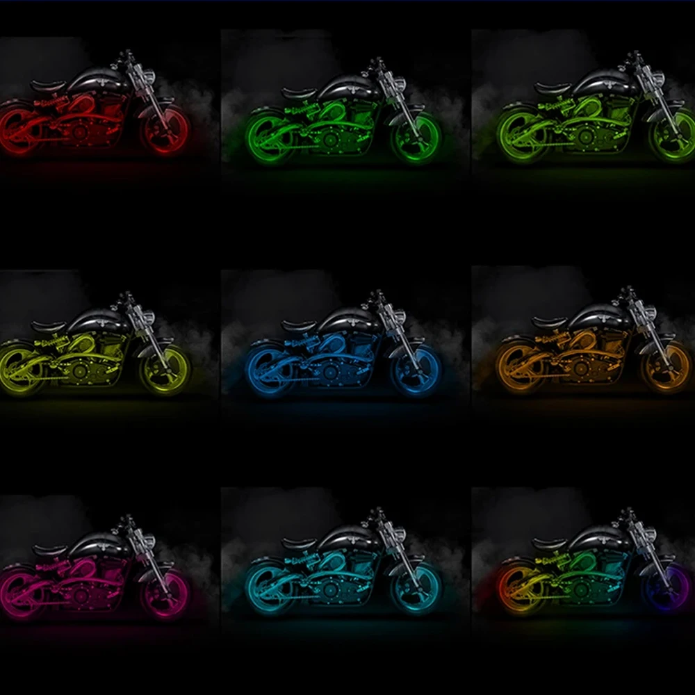 RGB LED Motorcycle Atmosphere Foot Light Kit APP Music Control Flexible Waterproof Neon Strip For Car Moto Decorative Lamp 12V motorcycle led lights motorcycle accessories led lamp strip led atmosphere light car led lights