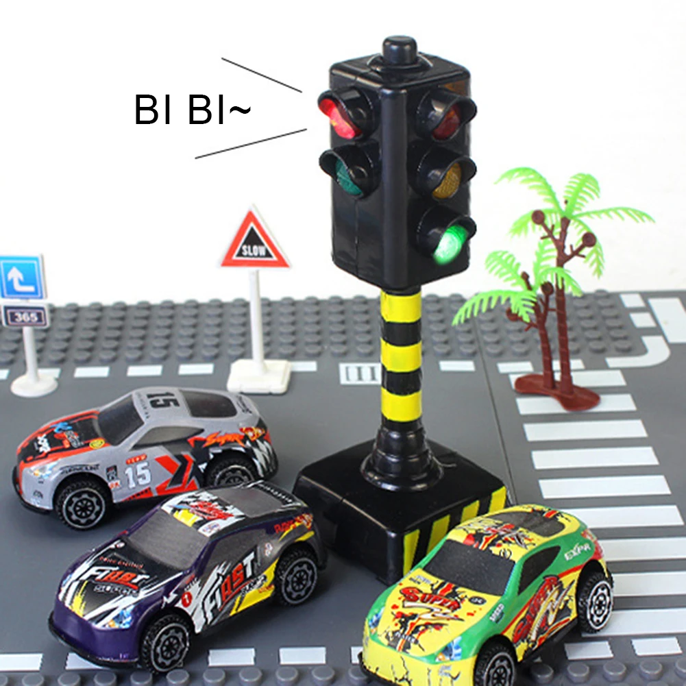Mini Traffic Signs Light with Music LED Education Speed Kids Electric Toy Model 
