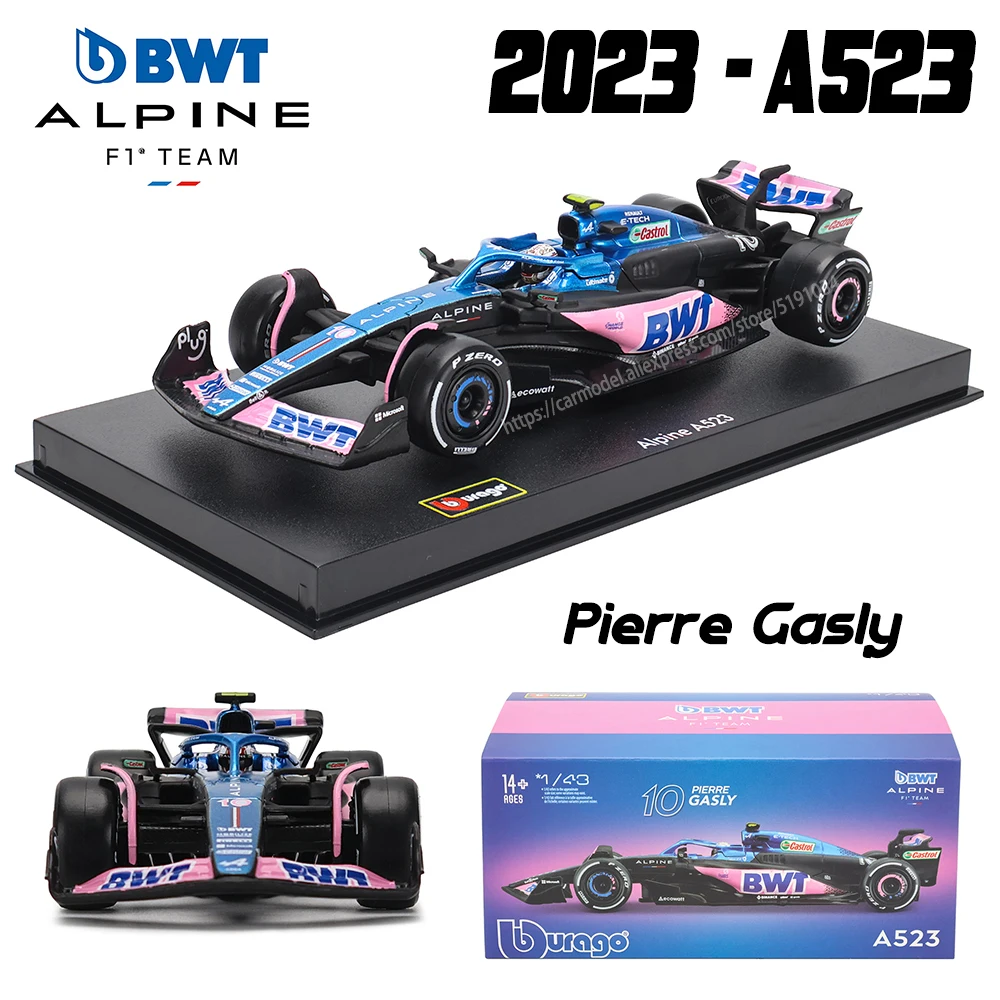 

Bburago 1:43 Alpine F1 Team 2023 A523 10 # Pierre Gasly 31 # Esteban Ocon модель автомобиля из сплава игрушечная серия коллекционный подарок литой под давлением