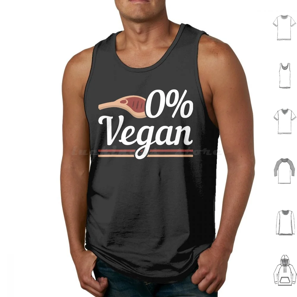 0 Canotte Vegane Stampa Cotone Vegan 0 Vegan Carnivore Carne Mangiatore Di Carne Anti Vegan 0 Anti 0 Bbq Divertente Zero Percento Vegan