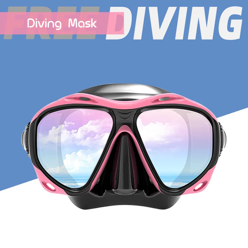 New Free Diving mask glasses Ultra low volume Snorkeling goggles for scuba dive for adults free breath diving