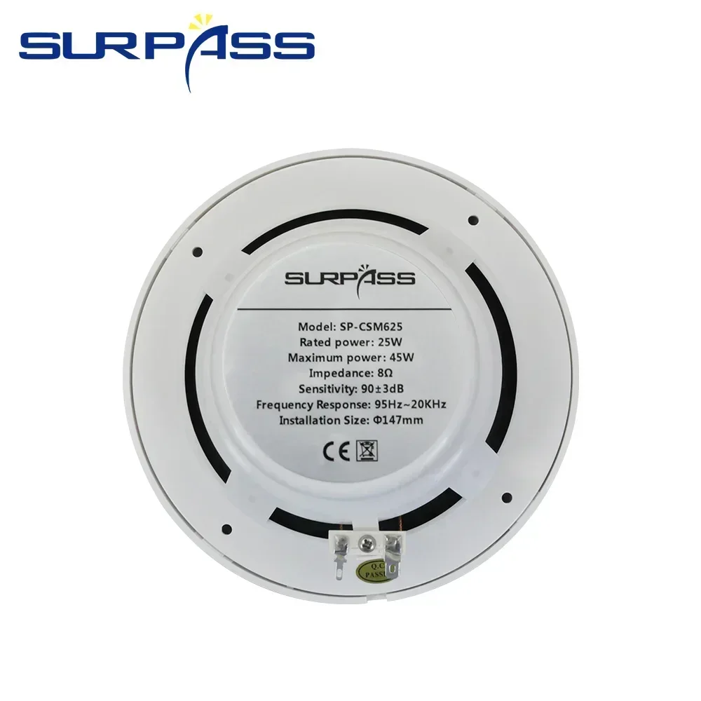 Wall ceiling speaker marine speakers 6inch 25W marine speakers IP44 boat speakers Waterproof Recessed Music ceiling Speaker for Yacht SPA Bathroom Shower Room Sauna