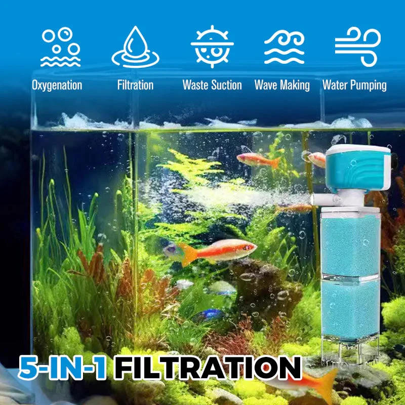 Sponge Filter Aquarium Internal Filter Water Purification Multi-functional Fish Tank Water Pump Wave Make Stool Sucker Air Pump