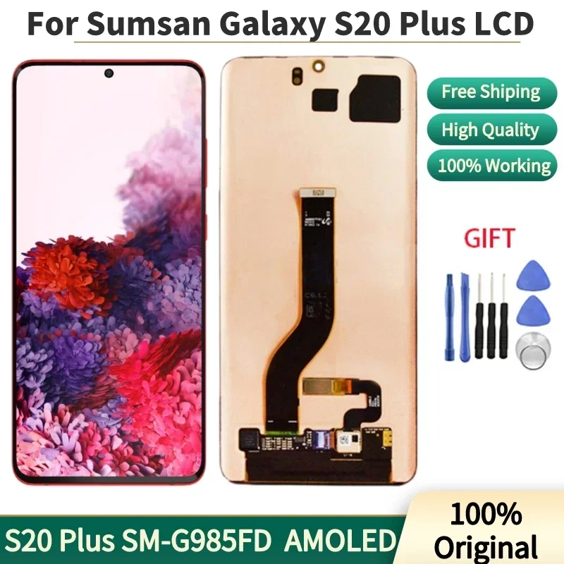 

100% Original Super Amoled Display For S20+ LCD SAMSUNG Galaxy S20 Plus G985 G985F Touch Screen Repair parts