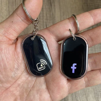 Increase Followers with NFC Tap Key Tag Card Epoxy Waterproof  Instagram Facebook WhatsApp NFC Keychain 1