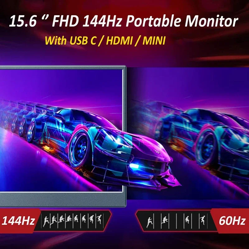 ޴  FHD IPS USB-C C Ÿ  , Ʈ ޴ xbox Switch PS4  ɾ, 144hz ֻ 15.6