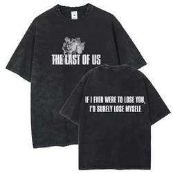 Men's T-shirt Punk Street Clothing Game The Last of Us Letter Pattern DTG Printed T-shirt 250G Cotton Unisex Retro Men's Short s