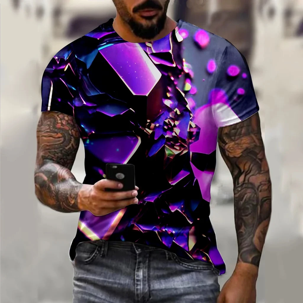

Summer New Graphic Casual Short Sleeved T Shirt For Men Oversized Streetwear 3D Digital Printing Large Size Top Tees For Male