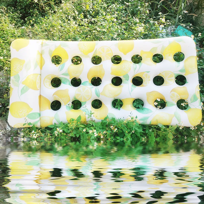 

Newest 172cm Gaint Inflatable Lemon Lounge Chair Bed Swimming Float Pool Float for Adult Tube Raft Swimming Ring Water Toy