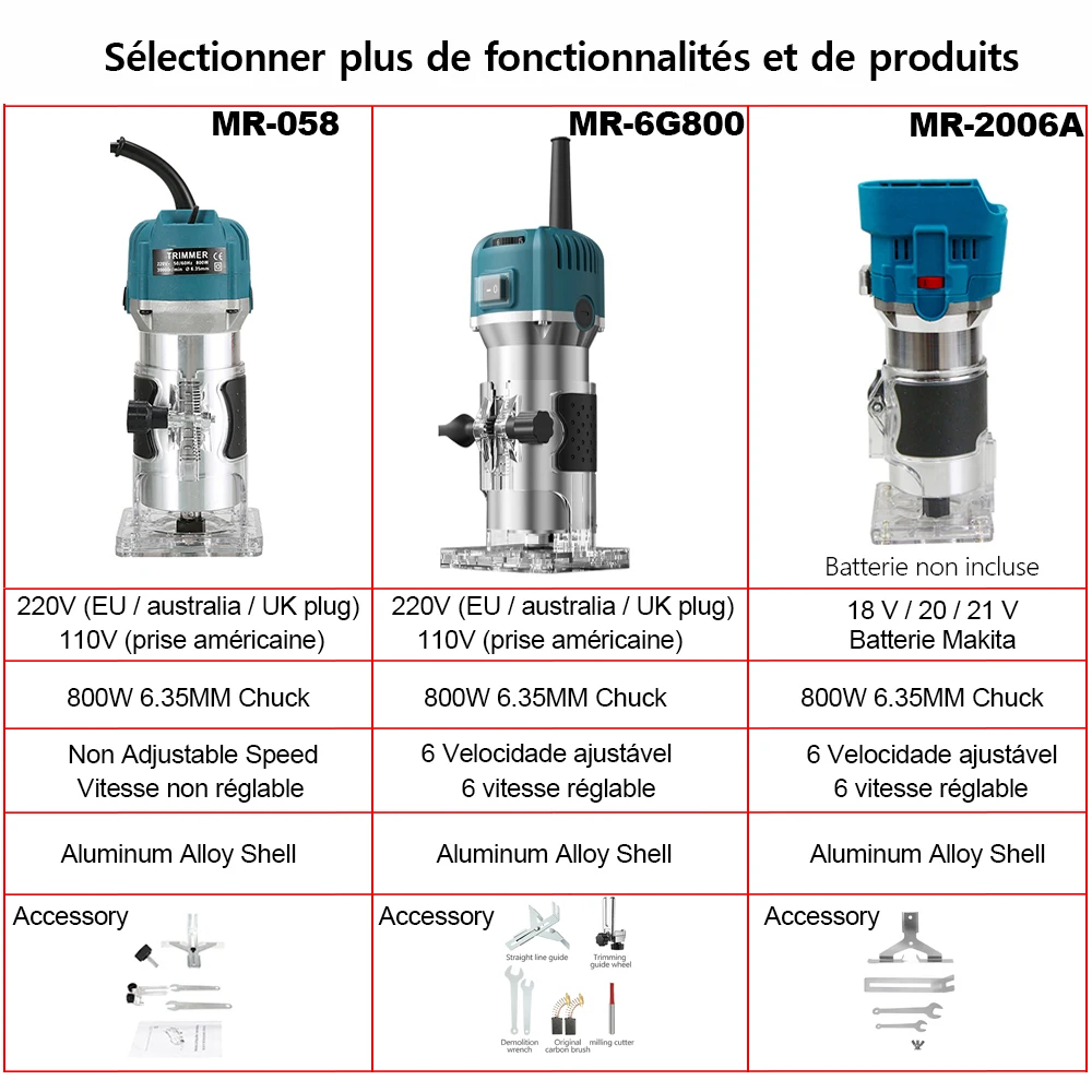 Défonceuse à bois professionnelle, Machine de travail du bois, Machine de  découpe à la main, découpage de fentes, outils de graveur - AliExpress